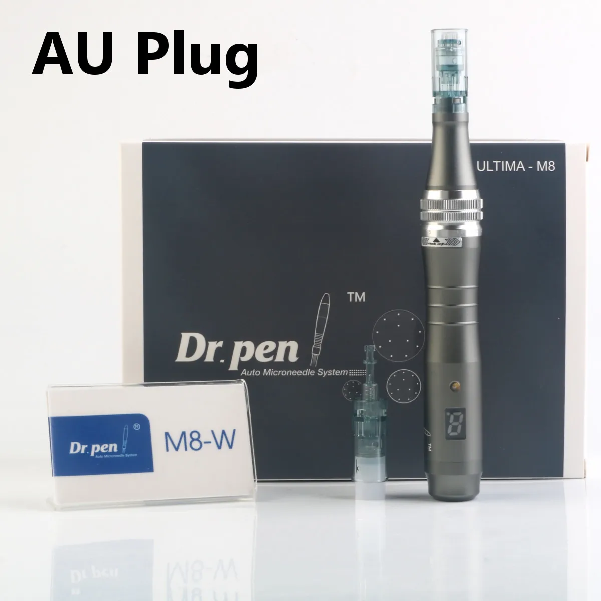 AU Plug Гидра ручка M8-W/C микроиглы ручка с иглой Автоматическая Сыворотка антивозрастная терапия система Дерма красота машина уход за кожей Инструмент - Цвет: AU Plug
