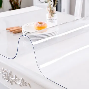 

Soft Glass Tablecloth Transparency PVC Table Cloth Waterproof Oilproof Kitchen Dining Table Cover for Rectangular Table 1.0mm