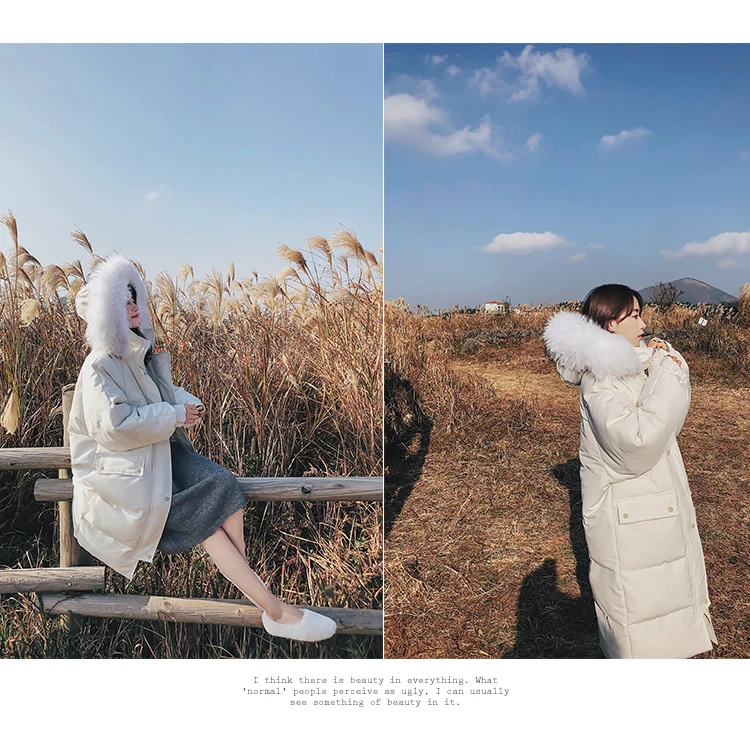 Large Cargo Have Been out, Long over-the-Knee Large Fur Collar Cotton Coat, Quality Good 8306-819