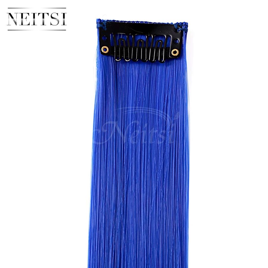 Neitsi 20 ''2 шт./упак. Синтетические прямые длинные одиночные накладные волосы Омбре шиньон на зажиме в человеческом# TF2517 цвет волоски штук