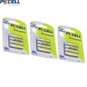 

12PC/3blister PKCELL AAA battery aaa Rechargeable Batteries 3A 1000MAH 1.2v NI-MH AAA Battery up to 1000 times For flashlight