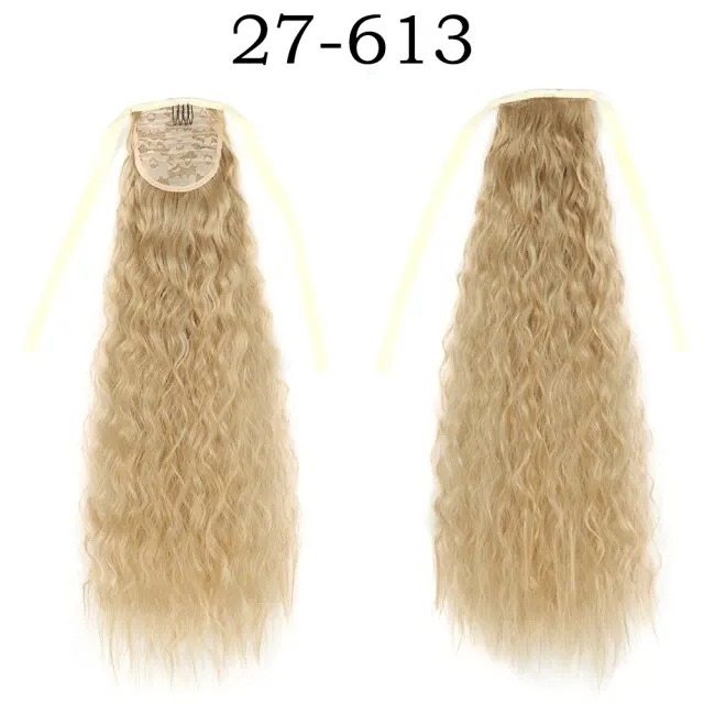 Corn Wavelength Ponytail Synthetic Fake Bandage Hair Extension Black-tailed Blond Girl Heat-resistant Ladies Special Extra Long P2/613