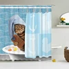 2022 drôle rideaux de douche rideau de bain décor à la maison étanche chat chien 3d salle de bain 180*180cm personnalité créative rideau de douche ► Photo 3/6
