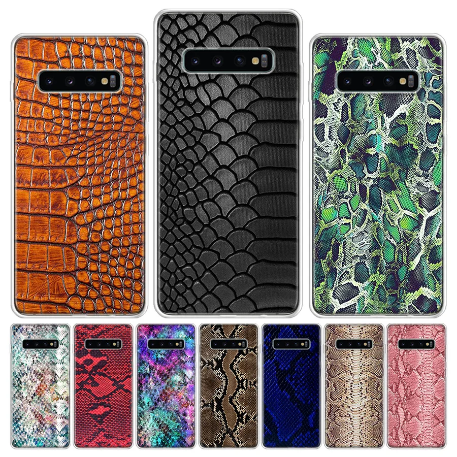 It looks like real snake skin Phone Case For Galaxy S22 Ultra S21 Plus S20 FE S10 Lite S10E S9 S8 Samsung S7 S6 Edge Cover Funda | Мобильные