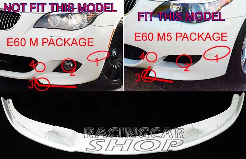 HAM STYLE FRONT LIP UNDER SPOILER FOR BMW 5-SERIES E60 M5 FRNOT BUMPER