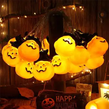 

2.5M Battery Powered 10LED Halloween Pumpkin String Light for Party Home Bar Decorative Night Lantern Holiday Lamp Lighting