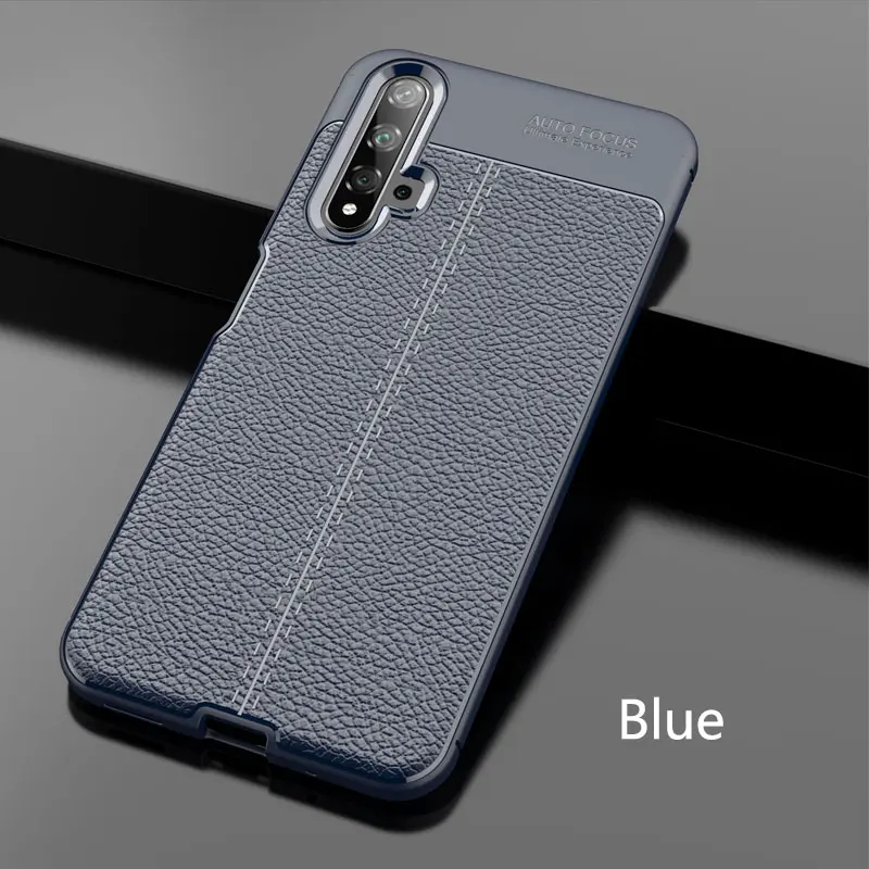 Blue Тонкий ТПУ чехол для телефона huawei honor 20 Мягкая силиконовая задняя крышка для huawei honor 20pro кожаный защитный чехол для honor v20 - Цвет: Blue