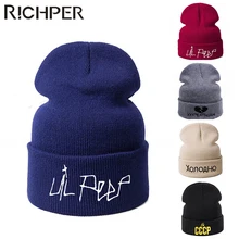 Новинка; зимняя женская вязаная шапка с русскими буквами; мягкая теплая мужская хлопковая шапка; модная шапка с вышивкой в виде граффити; шапка унисекс