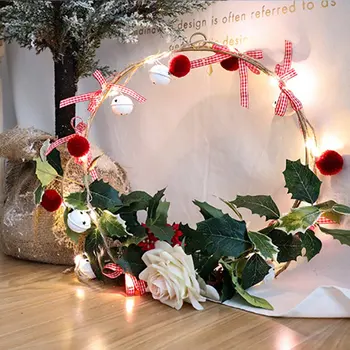 

New Silver Copper Wire Hair Ball Bell String LED Light String Christmas Wedding Fairy Garland Home Decoration Light