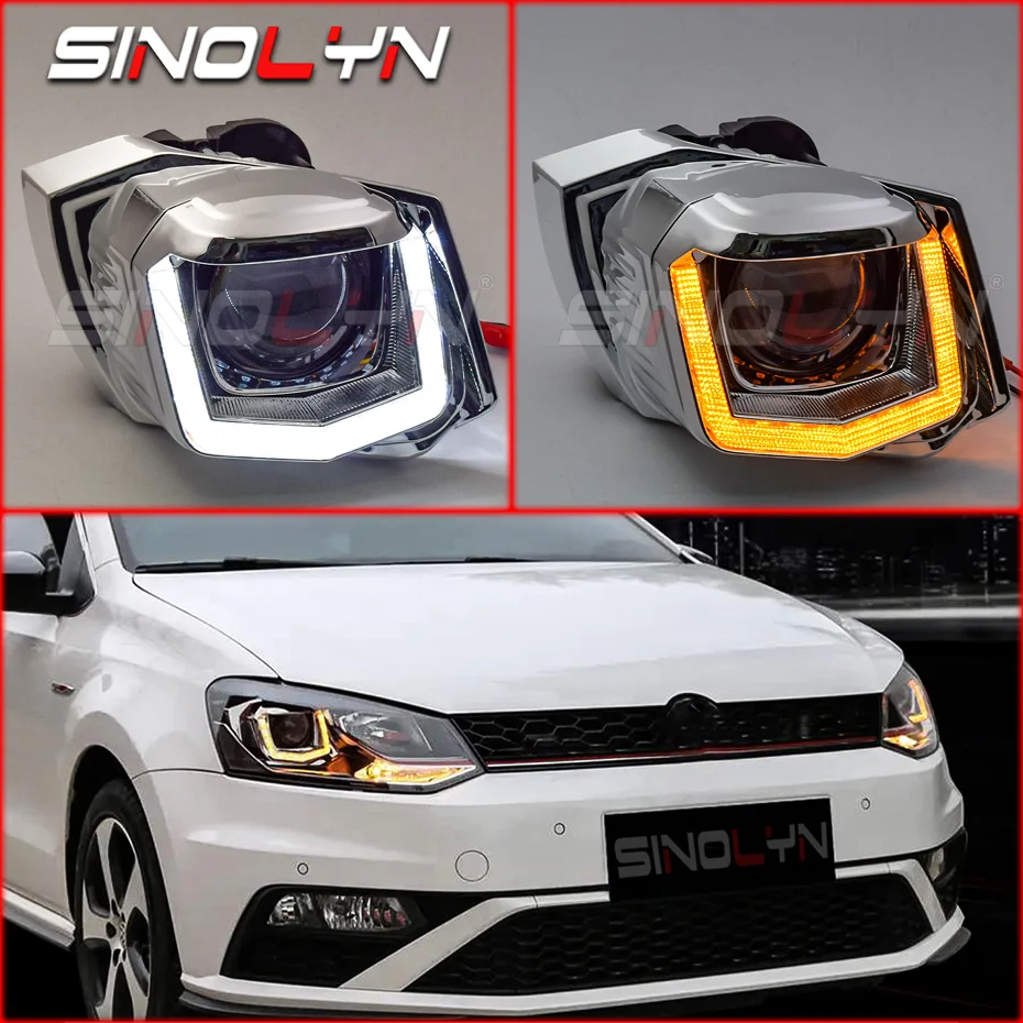 Upgrade Kit Für VW Polo 6C 2014 Halogen Scheinwerfer U Led DRL Blinker  Lampen D2S D2H Hella 3R H4 bi Xenon Projektor Linsen Kit - AliExpress