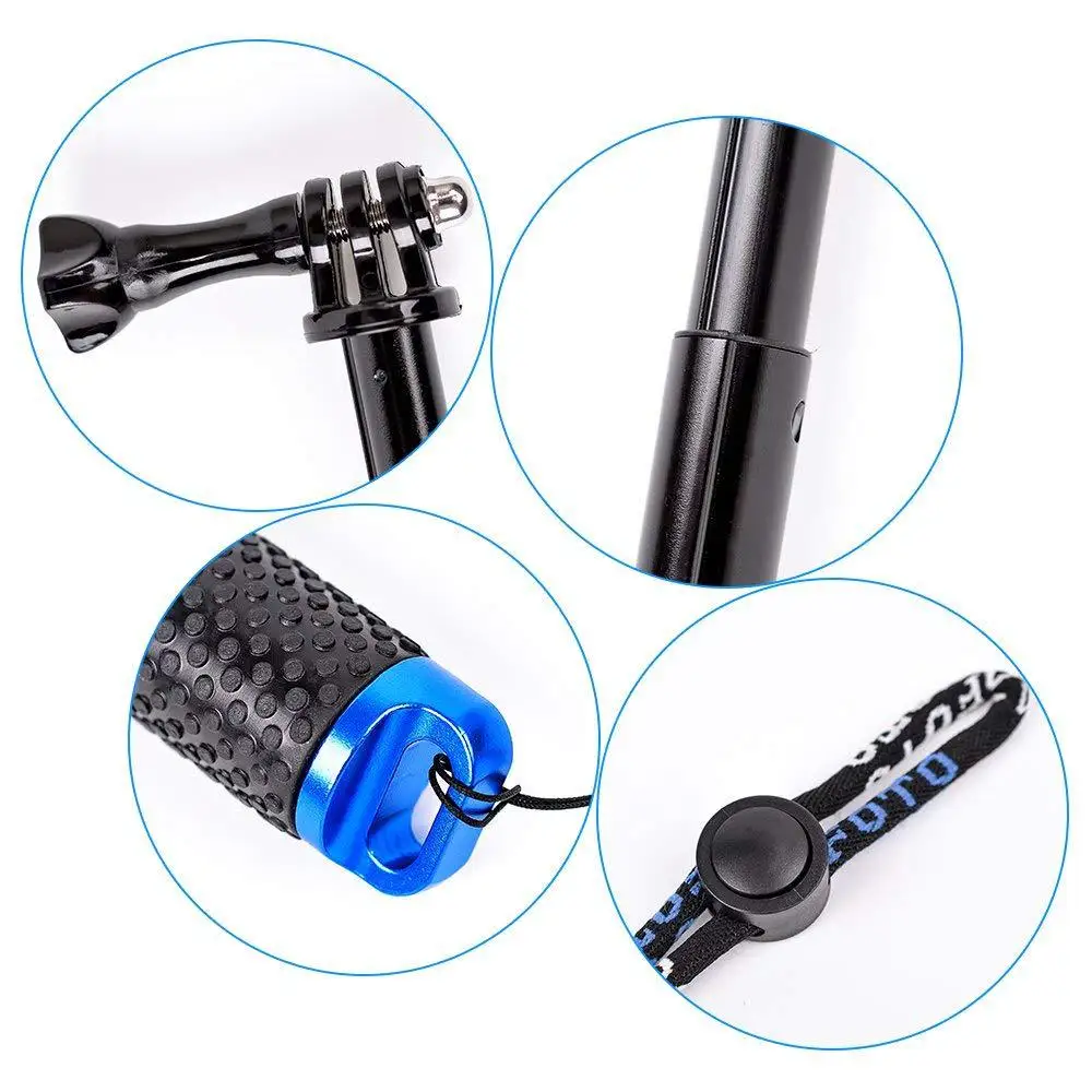 For Go Pro Accessories Handheld Extendable Pole Monopod Selfie Stick for GoPro HERO8 7 6 HERO4 Session HERO 5 4 3+ 3 2 1 xiaoyi