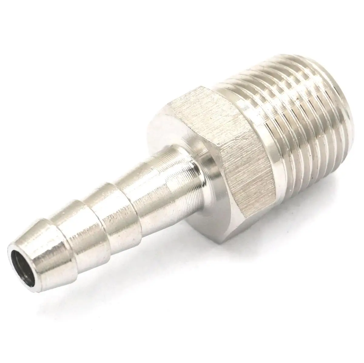 High Pressure Hose Barb I/D 6mm x 3/8&quot BSPT Male Thread 304 Stainless steel coupler Splicer Connector fitting for Fuel Gas Water |
