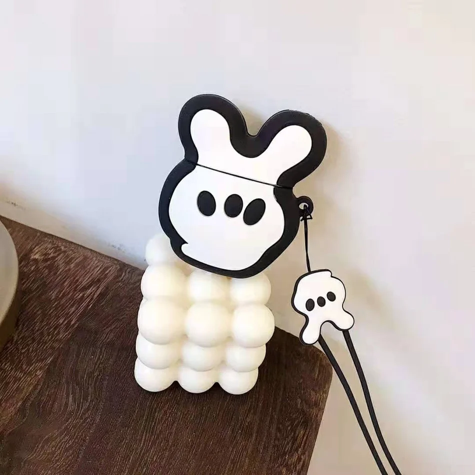 Чехол для AirPods с 3D милым рисунком Микки Мауса, наручники, Минни, бант, чехол для Airpods 2/i10/i11 TWS, защитный чехол со шнурком
