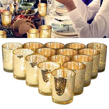

12pcs Wedding Glass Candlestick Modern Simple Candle Cup Bar Western Restaurant Props Ornaments Candlestick Party Favors
