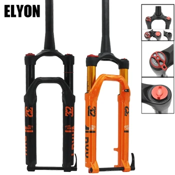 

ELYON Supension Fork 27-29inch Disc Brake Gas Fork Mountain Bikes Cone Tube Magnesium Alloy No Damping Hand-control MTB Tapered