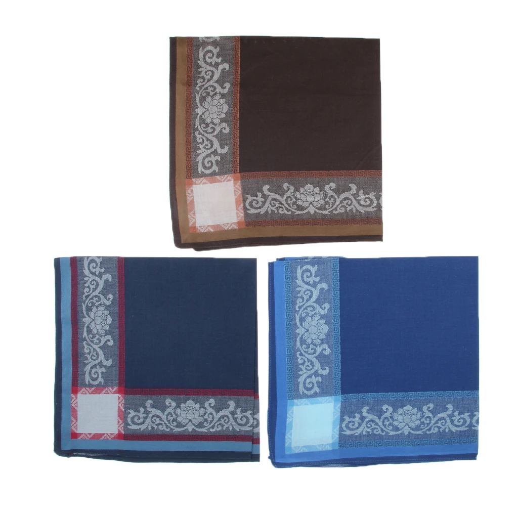 3Pieces Handkerchief Men's Assorted Woven Cotton 100% Hankies Fashion Gifts