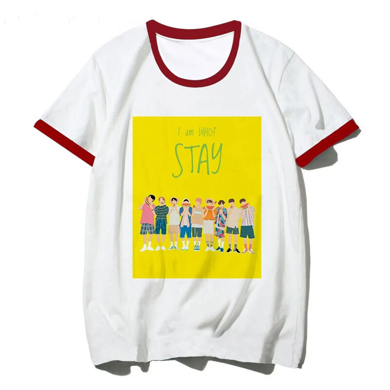Kpop Stray Kids/Женская Футболка K Pop StrayKids, футболка в стиле хип-хоп, Корейская кавайная футболка в стиле Харадзюку, футболки в стиле хип-хоп для женщин - Цвет: 3135