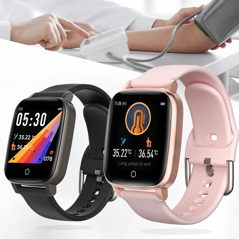 Мужские Смарт часы Reloj Hombre T1 с измерением температуры тела спортивные шагомером