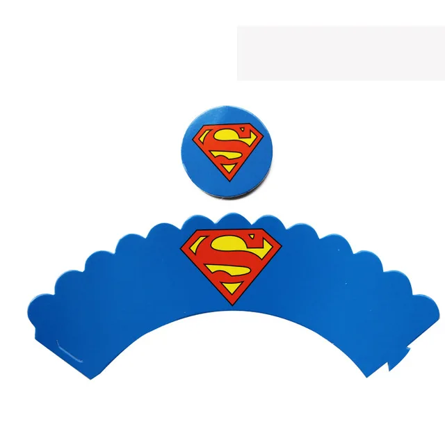 Superman 24 шт./лот Дисней Супермен тема Дети День Рождения мультфильм кекс обертки и топперы рождественские торты украшения комплект поставки - Цвет: Superman