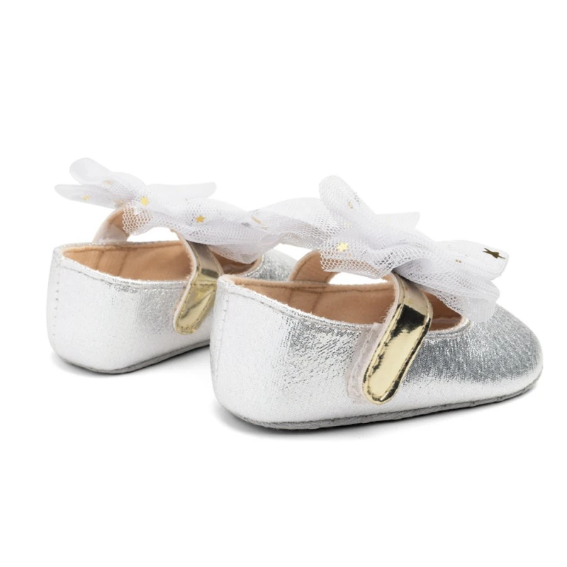 Girls Leather Prewalkers Girls Breathable Anti-Slip Casual Mesh Bowknot Flats Toddler Soft Soled First Walk Walking Shoes
