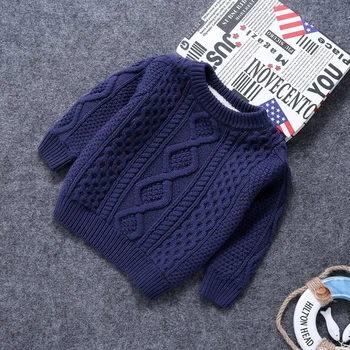 

children Clothes baby boys cotton Warm Pullovers plush inside sweaters girls Winter Autumn Knitted Loose jacket 1-12Y child tops