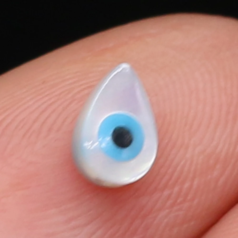 4 Stück natürliche Muschel blau griechisches Auge böser Blick Perlmutt Perlen Charms für DIY Schmuckherstellung Halskette Armband Zubehör – Detail 23