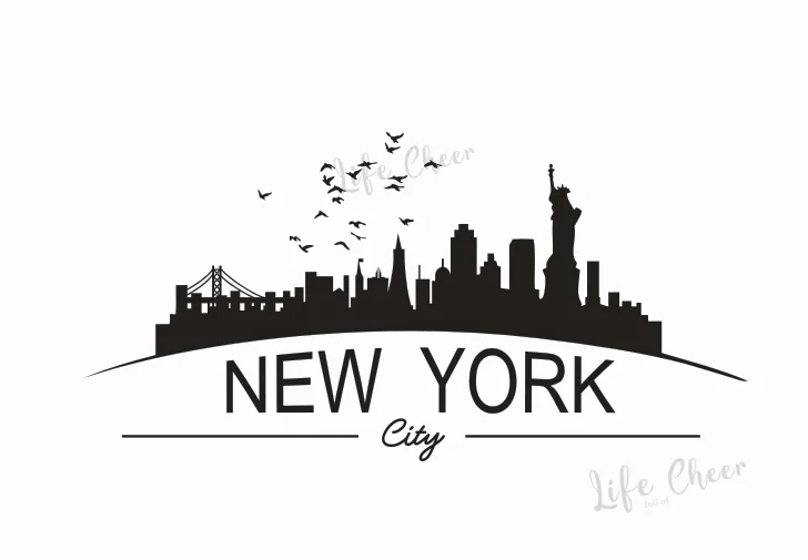 New York Skyline Silhouette Wall Decal