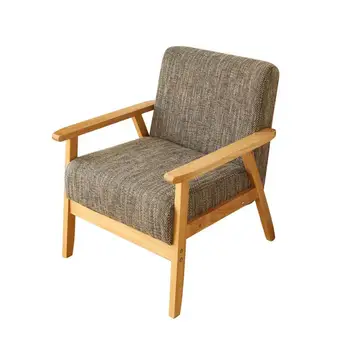 

Fashion three single double fabric sofa simple solid wood small apartment Japanese chair hotel chair