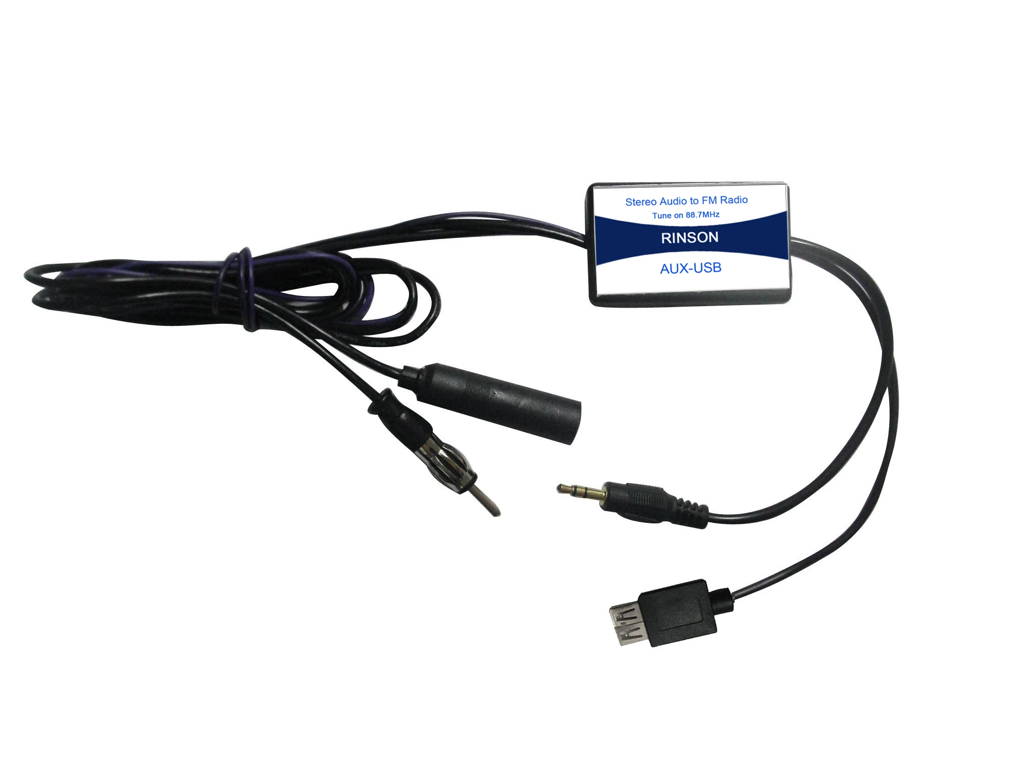 FM байпасный модулятор проводной с AUX USB вход музыка
