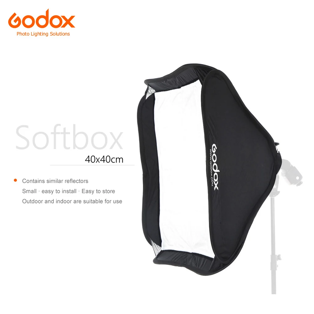 GODOX 40x40 см софтбокс с s-образным кронштейном стабильный Bowens держатель для вспышки складной софтбокс комплект для стрельбы S type Bowens