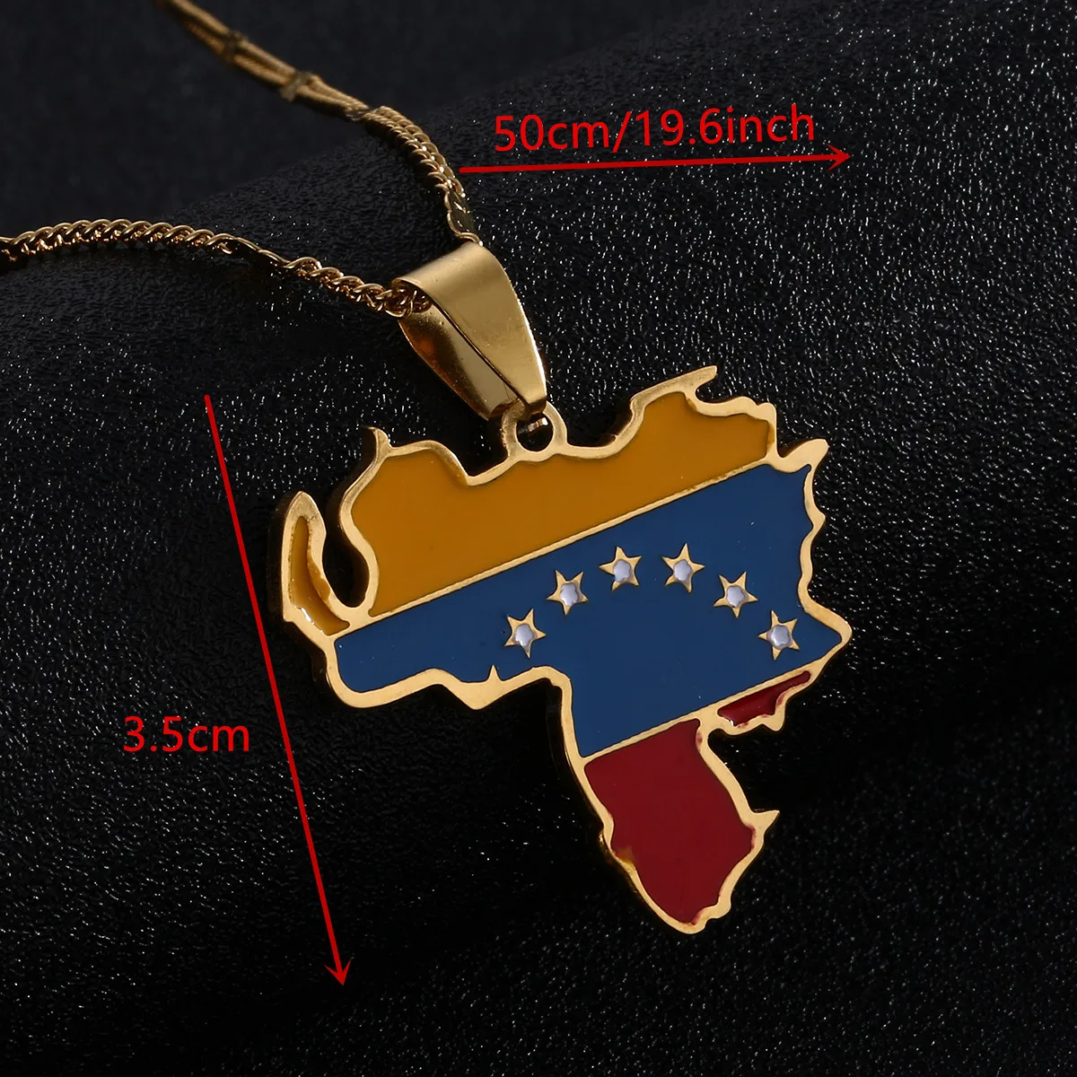 Мода Венесуэла Карта Флаг ожерелье, подвеска из золота Цвет Венесуэльский географические Для женщин ювелирные изделия