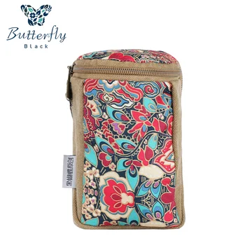 

Card Holder Fashion Women Canvas Phone Bag Short Wallet Two-Layer Zipper Coin Card Key Purse lovely Earphone box storage