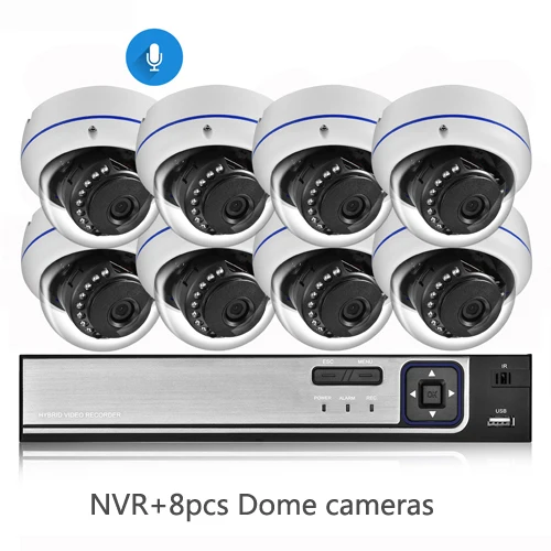 hd cctv camera AZISHN H.265AI 48V POE 8CH Human Detection Face Record CCTV NVR Audio IP Camera System 5MP 2592*1944P Outdoor IP66 POE IP Kit best security camera system Surveillance Items