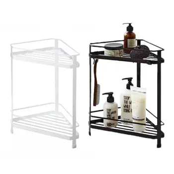 

Double Layer Iron Triangle Corner Shelf Shampoo Soap Cosmetic Storage Organizer