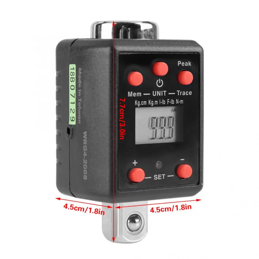 3Pcs 2-200nm Digital Display Torque Wrench Adapter 1//2/" Drive 3//8/" 1//4/" Adaptors