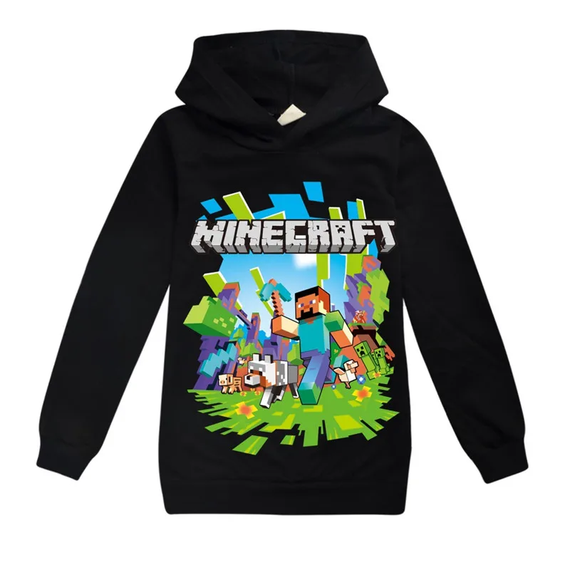 Для маленьких мальчиков Minecrafting одежда для свитера детей Модная с длинными