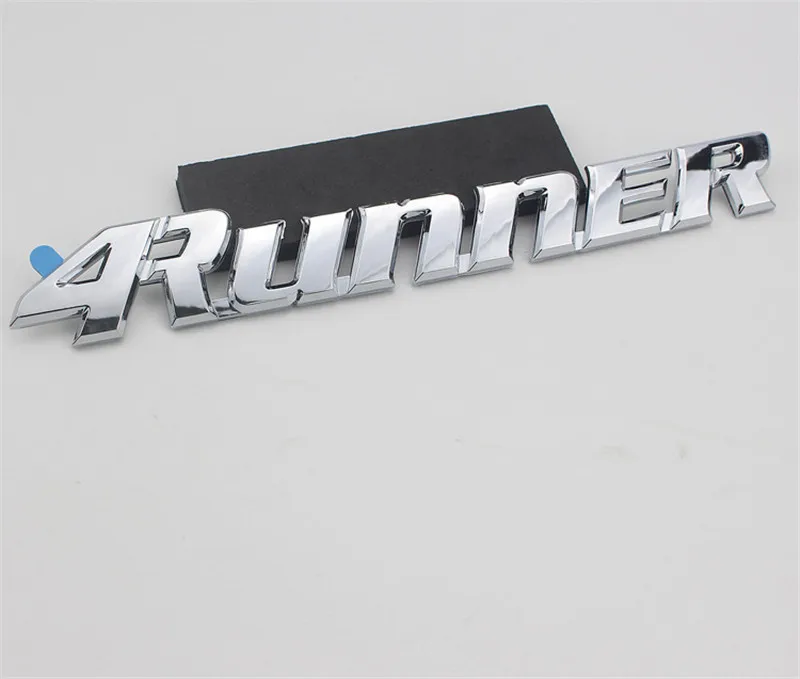 Silver Автомобильный Стайлинг 25*3,5 см Высокое качество ABS Пластик 4runner Эмблема для багажника знак боковой Логотипы автомобилей наклейки для тела черный, серебристый цвет - Цвет: Silver