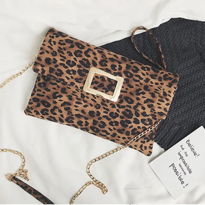Women Shoulder Crossbody Bag Chain Strap Leopard Print for Mobile Phone Keys Money Best Sale-WT