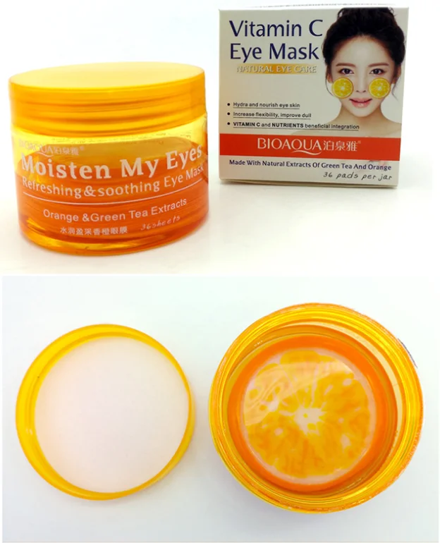 BIOAQUA Orange Moisturizing Eye Mask Vitamin C Refreshing Soothing Nourish Moisturizing Gentle Women Eye Care 36Pcs