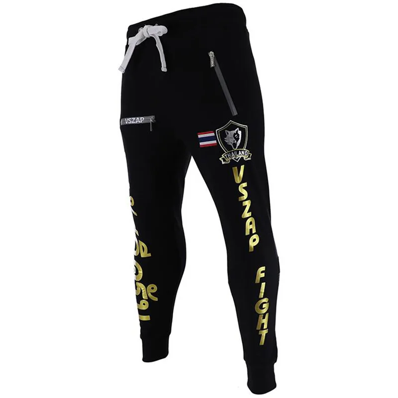Black VSZAP, модный бренд, мужские, Осень-зима, для фитнеса, тянущиеся, спортивные штаны, ММА, Санда, боевые искусства, для бега, мужские повседневные штаны - Цвет: Black