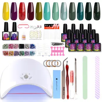 

Manicure Set for Nail Kit with 36W UV LED Lamp for Manicure Gel Nail Polish Set Kit Gel Varnish Nail Art Set for Nail