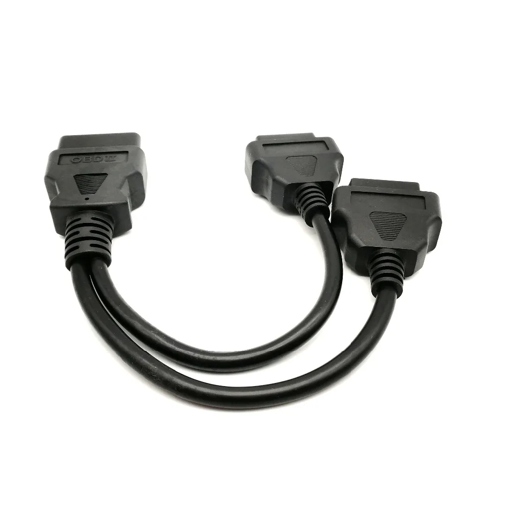 30 см 16 pin OBD2 OBDII сплиттер Расширение Y кабель J1962 штекер к двойной J1962 женский OBD соединительные кабели OBD твердость провода