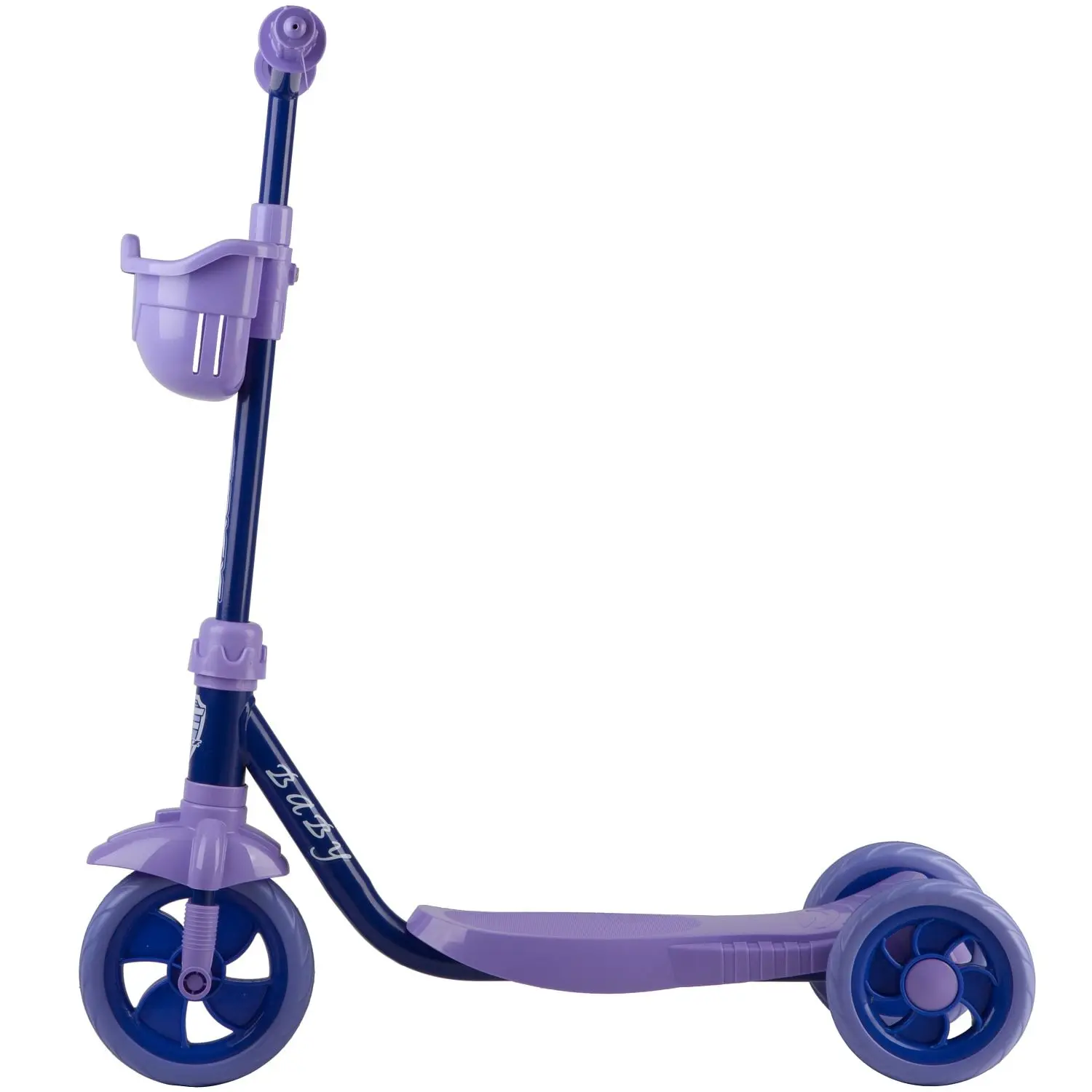 Kick scooter urban Foxx baby plastic platform and Eva wheels 115mm, basket, ультрамари Electric
