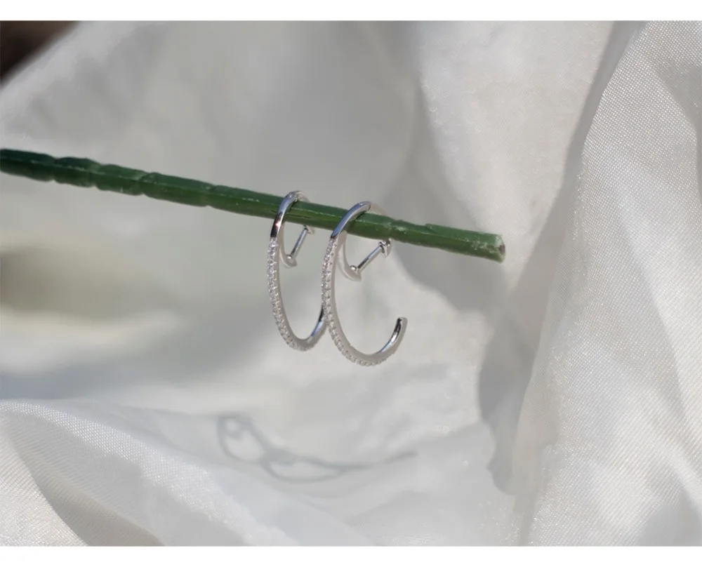 Серьги из стерлингового серебра 925 пробы, модные, персонализированные, с-образные, циркониевые, кольцо для ушей, дикие, простые, трендовые, креативные, женские, ювелирные изделия для ушей