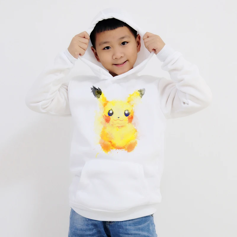 Pokemon Pikachu New  Boys Girls Hoodies Clothes Children Winter Thick Sweatshirts Toddler infant Kids Plus Velvet Tops Costume
