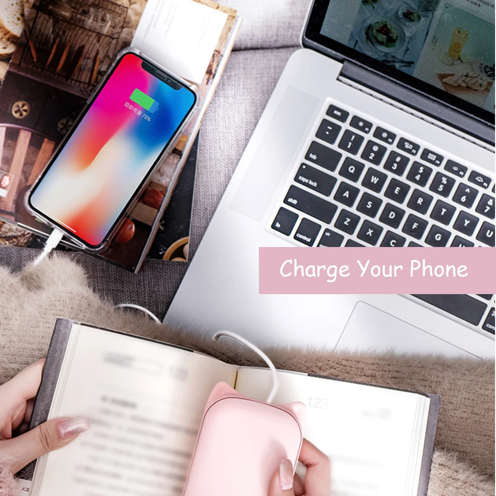 Симпатичный USB Перезаряжаемые грелка для рук и 3600 мА/ч, Мощность power Bank 5V Мини Портативный путешествия удобный с длительным сроком службы карманная грелка для рук