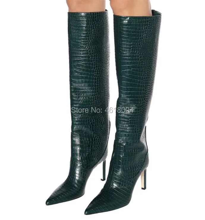 KALMALL/высокие сапоги до колена для подиума; zapatos mujer; женские ботинки на сплошной подошве с острым носком; цвет бежевый, белый, черный; Botas Feminino