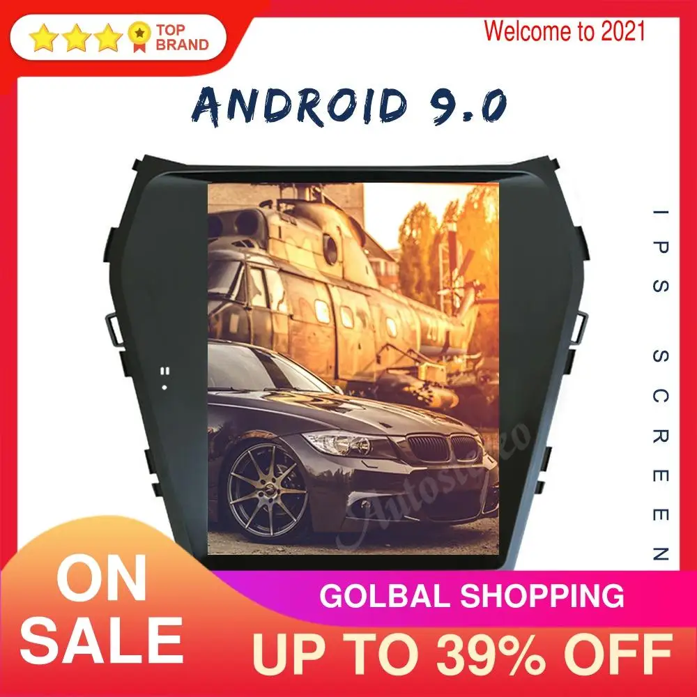 Для Hyundai IX45 для Santa Fe 2013 2019 Android 9 0 Tesla стиль мультимедийный плеер Авто Радио Стерео