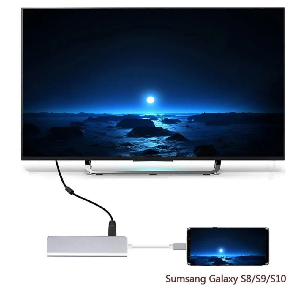USB C концентратор мульти порт HDMI адаптер 5 в 1 USB C адаптер USB C к HDMI с 3 шт. USB 3,0 портов PD зарядный порт