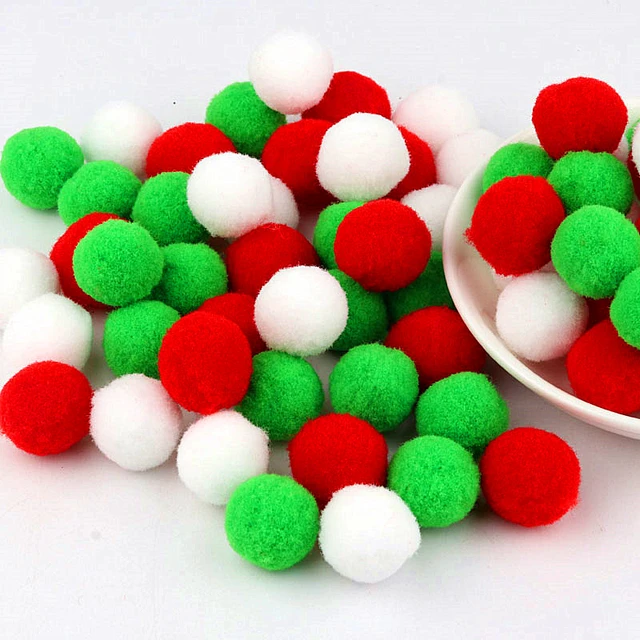 50pcs cotton Pom Poms, Assorted color Pompom balls, handmade Craft pom pom  Supply 15mm